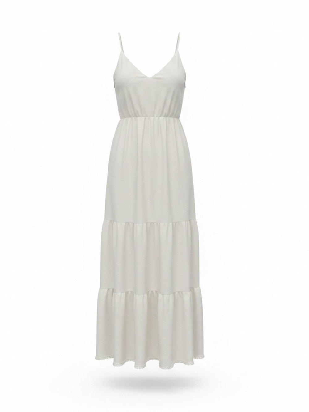 Kut from the Kloth Ivory V-Neck Maxi Dress